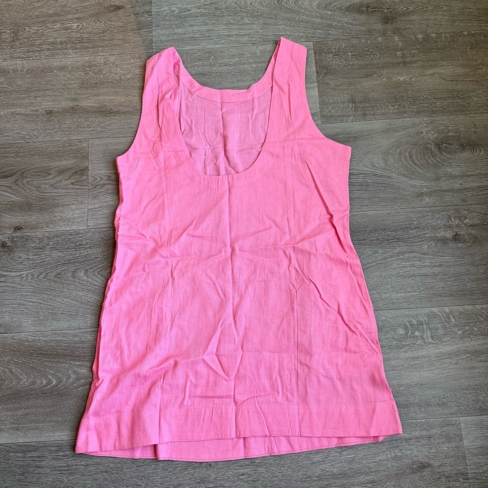 Amazon Size M Linen Pink Mini Dress with Pockets - Picture 2 of 6